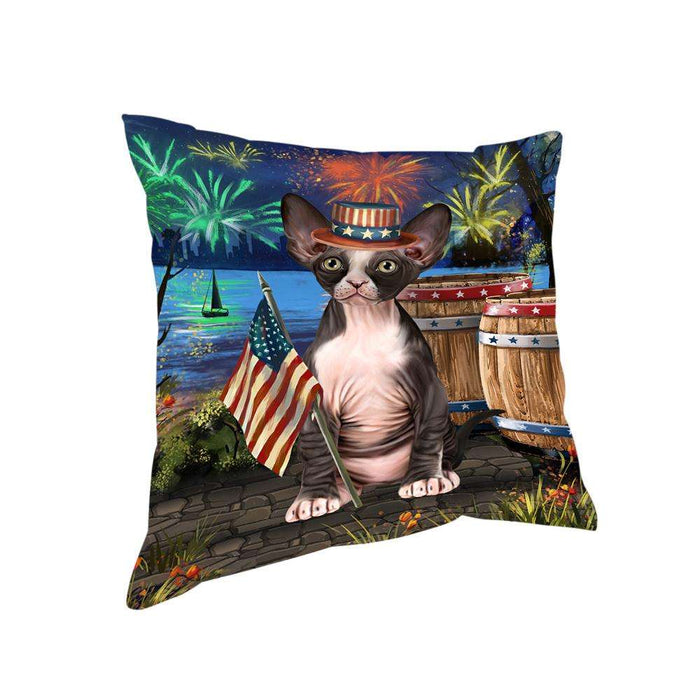 4th of July Independence Day Firework Sphynx Cat Pillow PIL72956