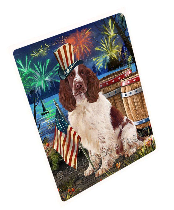4th of July Independence Day Firework Springer Spaniel Dog Blanket BLNKT104115