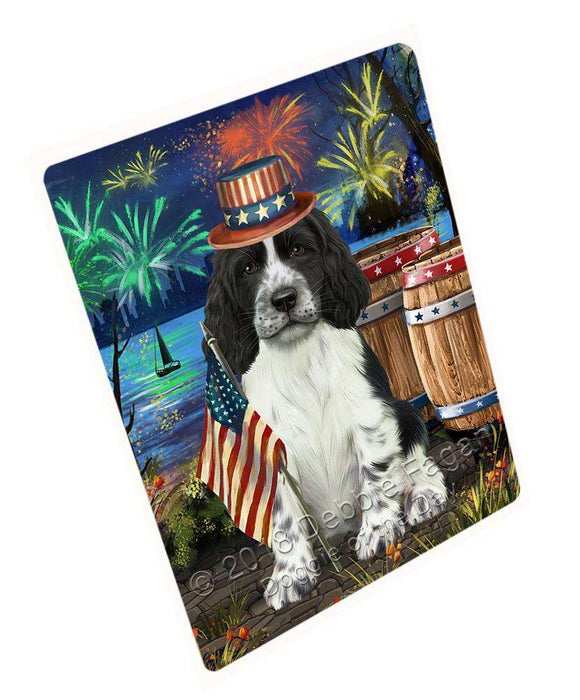 4th of July Independence Day Firework Springer Spaniel Dog Blanket BLNKT104124