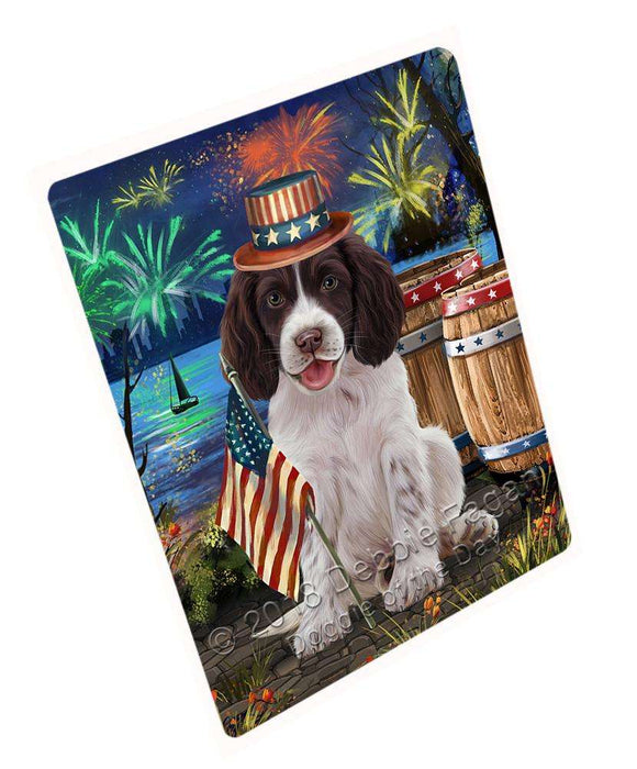 4th of July Independence Day Firework Springer Spaniel Dog Blanket BLNKT104133