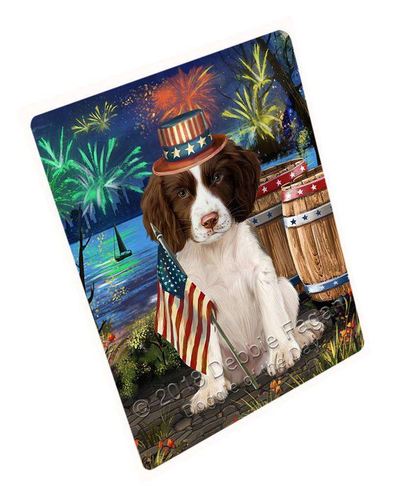 4th of July Independence Day Firework Springer Spaniel Dog Blanket BLNKT104142