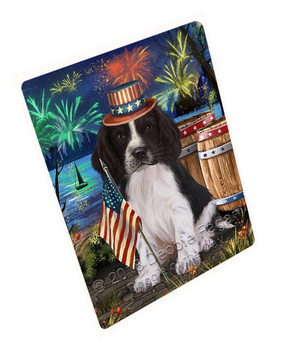 4th of July Independence Day Firework Springer Spaniel Dog Blanket BLNKT104151