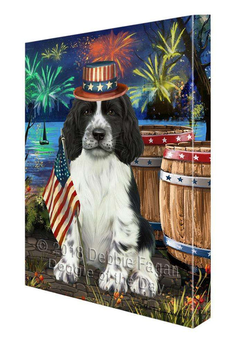 4th of July Independence Day Firework Springer Spaniel Dog Canvas Print Wall Art Décor CVS104633