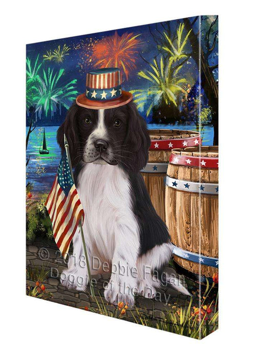 4th of July Independence Day Firework Springer Spaniel Dog Canvas Print Wall Art Décor CVS104660