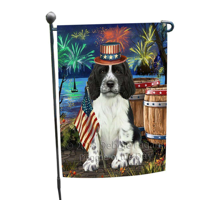 4th of July Independence Day Firework Springer Spaniel Dog Garden Flag GFLG54149