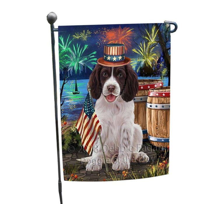 4th of July Independence Day Firework Springer Spaniel Dog Garden Flag GFLG54150