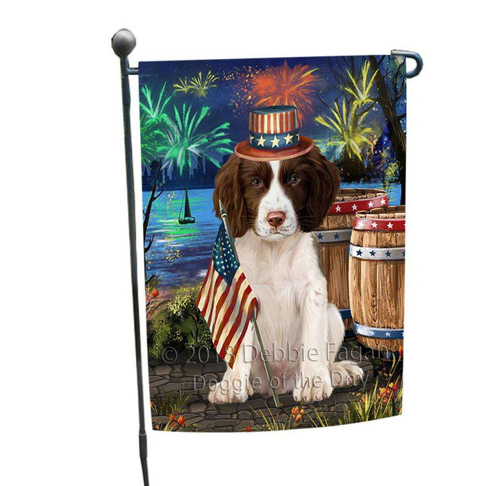4th of July Independence Day Firework Springer Spaniel Dog Garden Flag GFLG54151