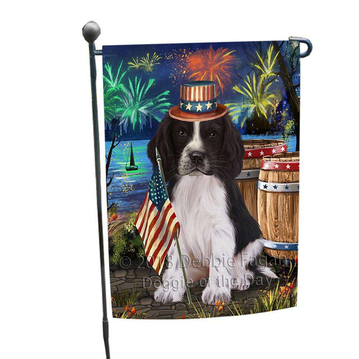 4th of July Independence Day Firework Springer Spaniel Dog Garden Flag GFLG54152