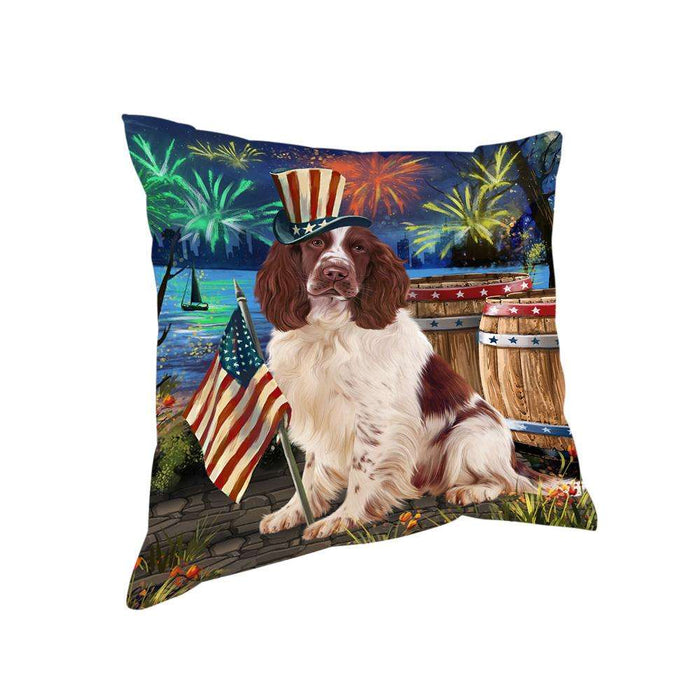 4th of July Independence Day Firework Springer Spaniel Dog Pillow PIL72968