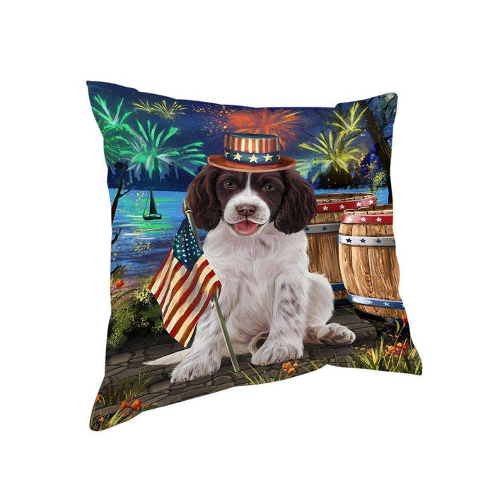 4th of July Independence Day Firework Springer Spaniel Dog Pillow PIL72976
