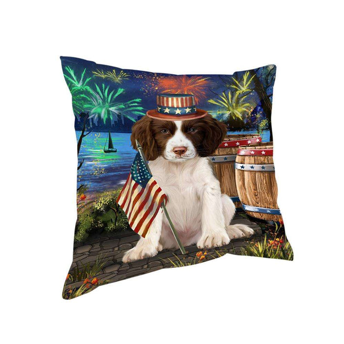 4th of July Independence Day Firework Springer Spaniel Dog Pillow PIL72980