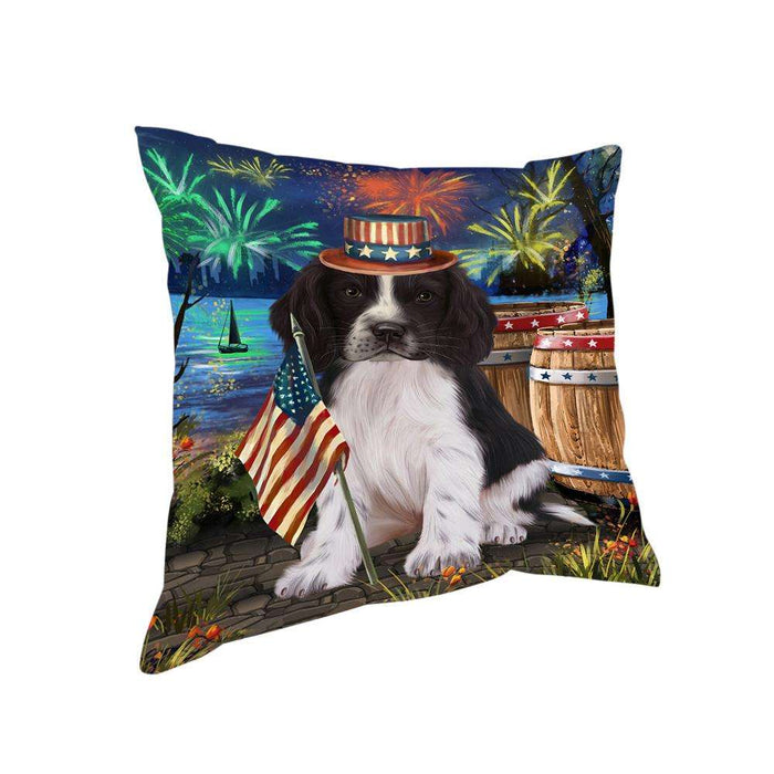4th of July Independence Day Firework Springer Spaniel Dog Pillow PIL72984