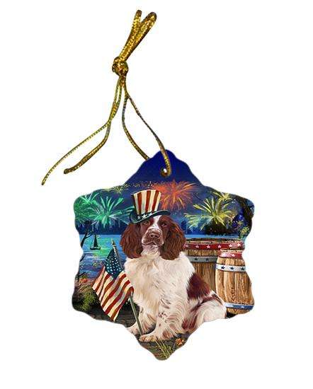 4th of July Independence Day Firework Springer Spaniel Dog Star Porcelain Ornament SPOR54077