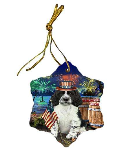 4th of July Independence Day Firework Springer Spaniel Dog Star Porcelain Ornament SPOR54078
