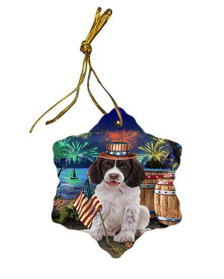 4th of July Independence Day Firework Springer Spaniel Dog Star Porcelain Ornament SPOR54079
