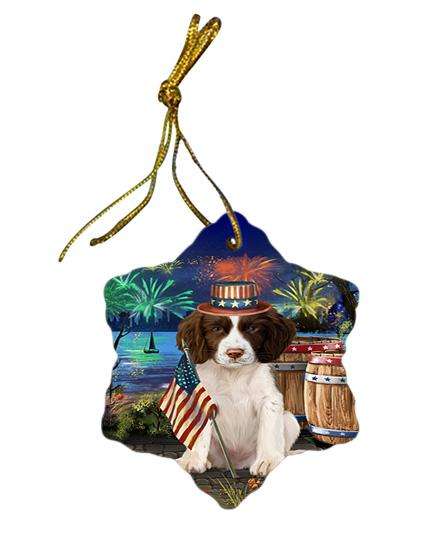 4th of July Independence Day Firework Springer Spaniel Dog Star Porcelain Ornament SPOR54080