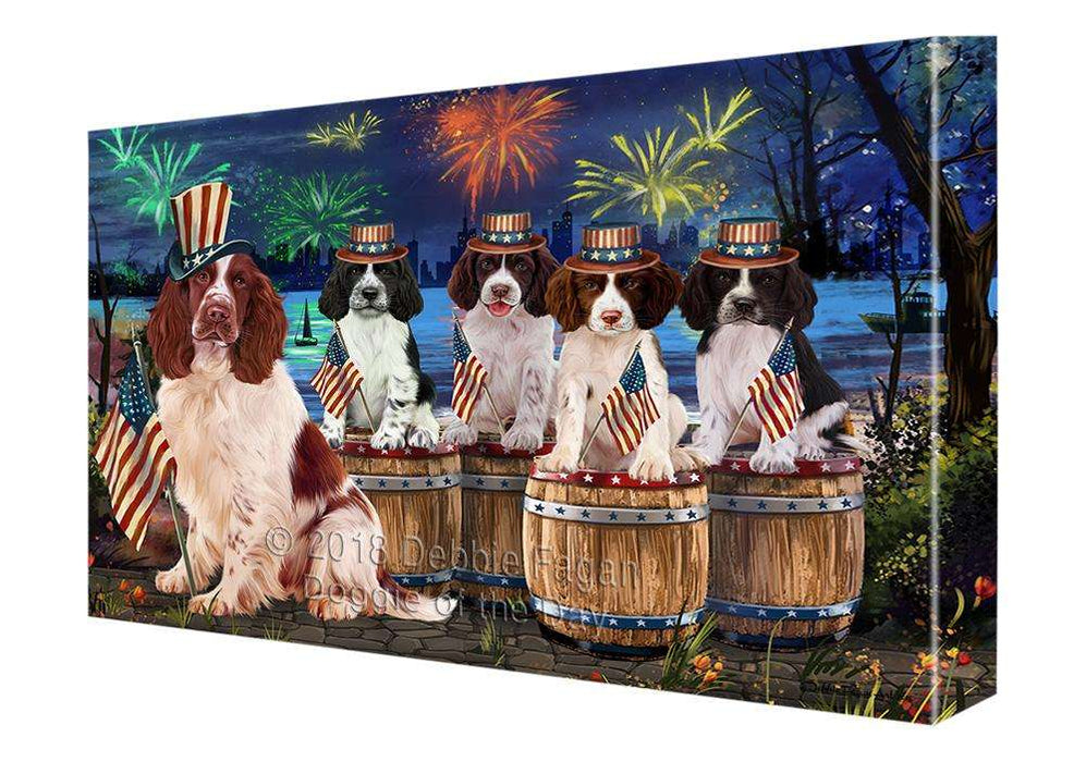4th of July Independence Day Firework Springer Spaniels Dog Canvas Print Wall Art Décor CVS104912