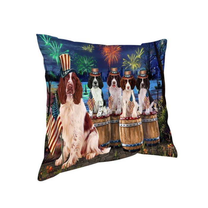 4th of July Independence Day Firework Springer Spaniels Dog Pillow PIL73096
