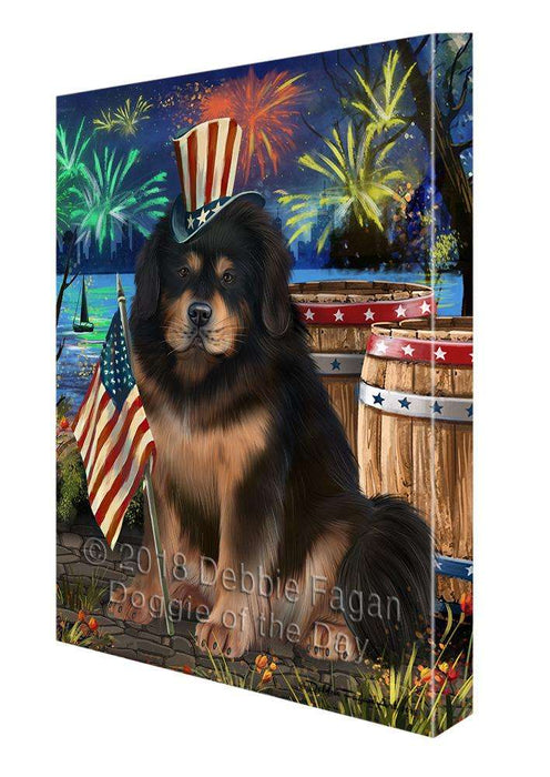 4th of July Independence Day Firework Tibetan Mastiff Dog Canvas Print Wall Art Décor CVS104669