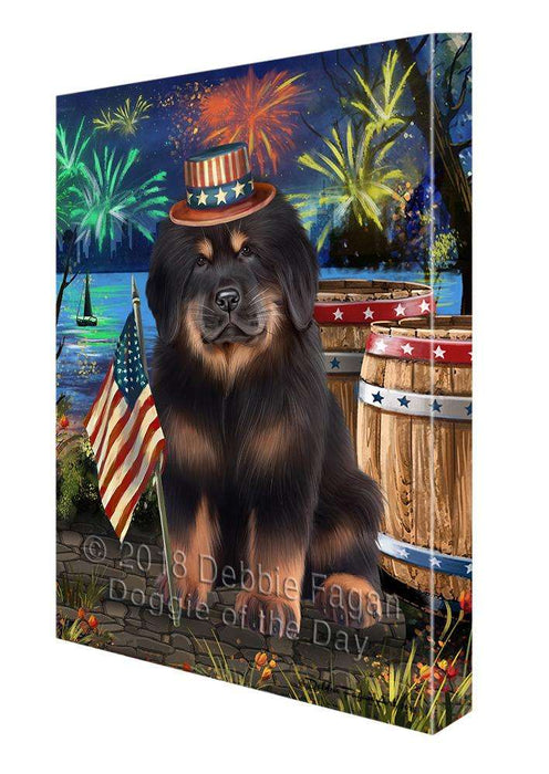 4th of July Independence Day Firework Tibetan Mastiff Dog Canvas Print Wall Art Décor CVS104678