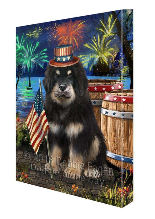 4th of July Independence Day Firework Tibetan Mastiff Dog Canvas Print Wall Art Décor CVS104687