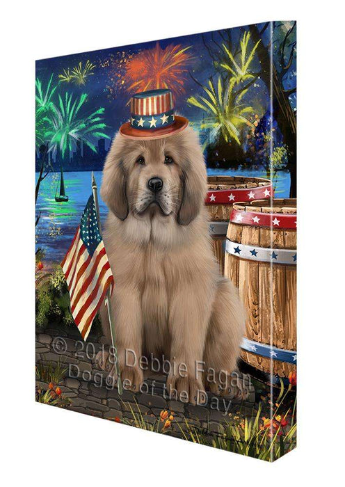 4th of July Independence Day Firework Tibetan Mastiff Dog Canvas Print Wall Art Décor CVS104705