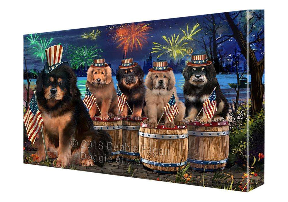 4th of July Independence Day Firework Tibetan Mastiffs Dog Canvas Print Wall Art Décor CVS104921