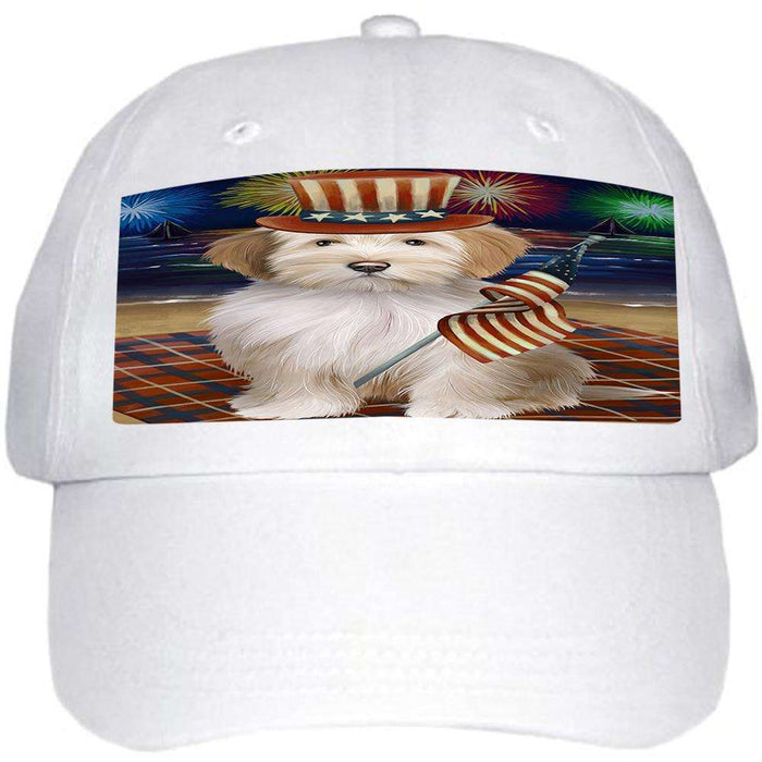 4th of July Independence Day Firework Tibetan Terrier Dog Ball Hat Cap HAT52602
