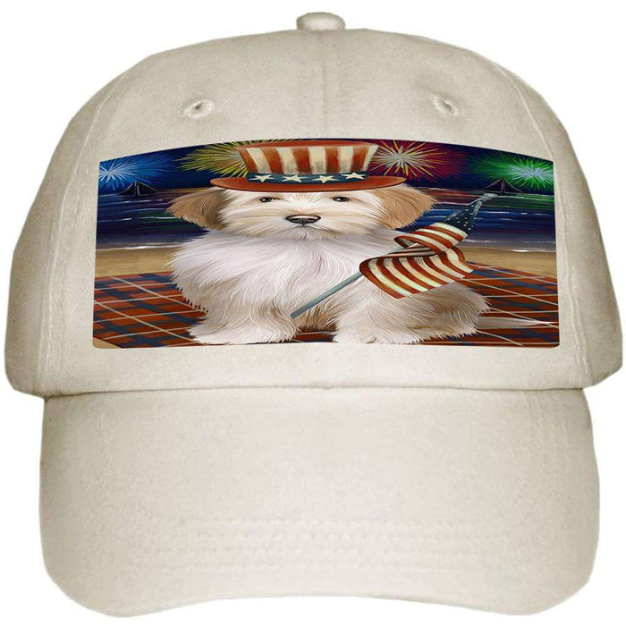 4th of July Independence Day Firework Tibetan Terrier Dog Ball Hat Cap HAT52602