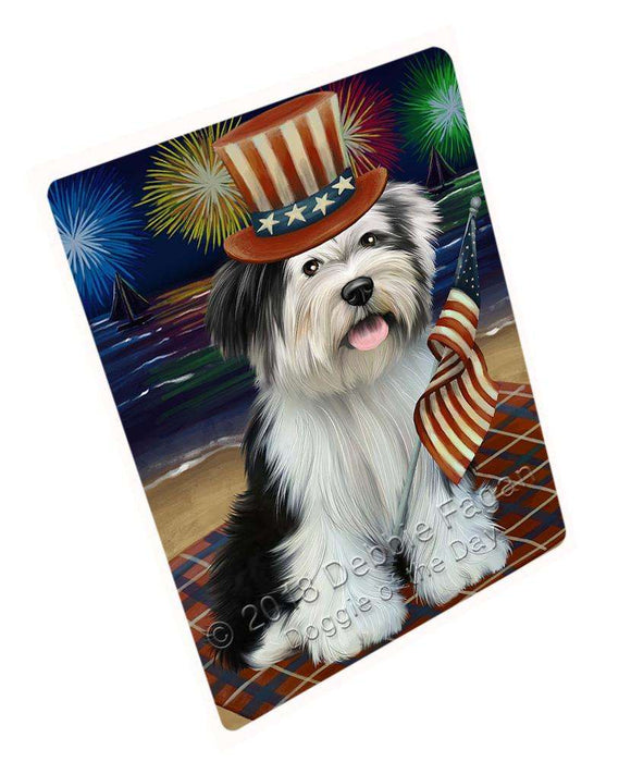 4th Of July Independence Day Firework Tibetan Terrier Dog Magnet Mini (3.5" x 2") MAG52728
