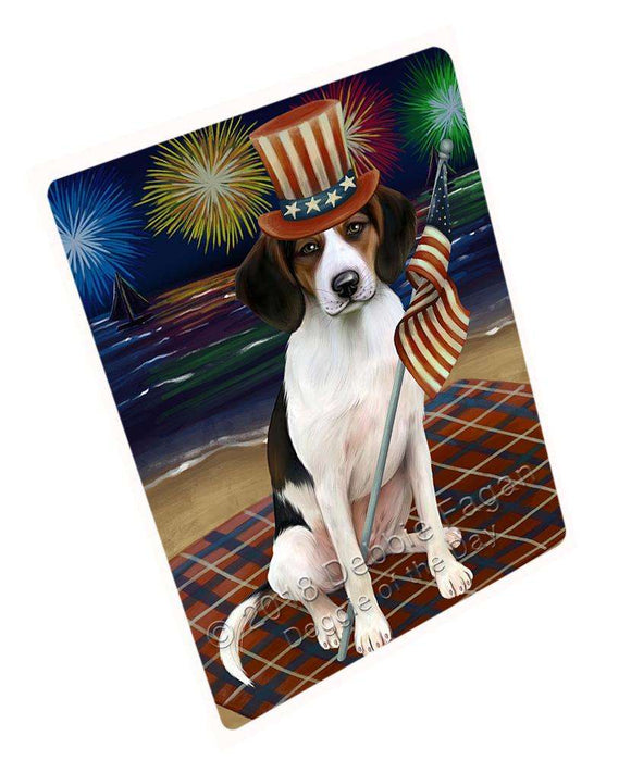 4th of July Independence Day Firework Tibetan Terrier Dog Tempered Cutting Board C52737
