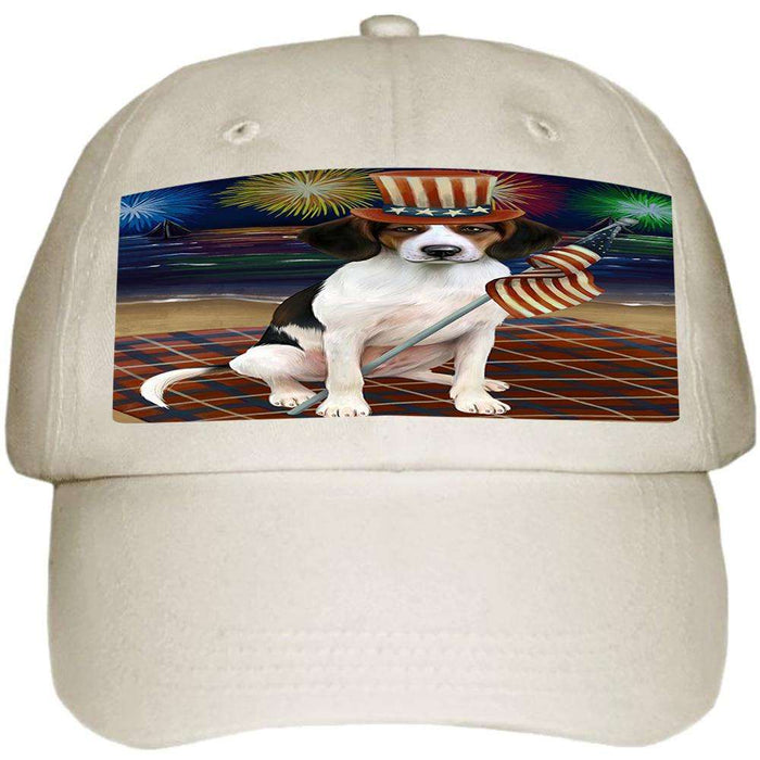 4th of July Independence Day Firework Treeing Walker Coonhound Dog Ball Hat Cap HAT52605