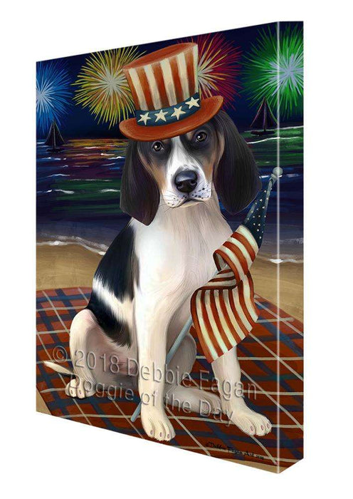 4th of July Independence Day Firework Treeing Walker Coonhound Dog Canvas Wall Art CVS62386