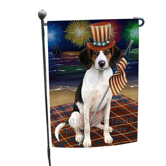 4th of July Independence Day Firework Treeing Walker Coonhound Dog Garden Flag GFLG49453