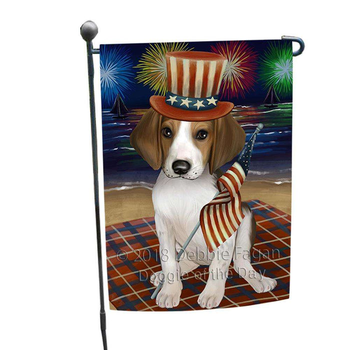 4th of July Independence Day Firework Treeing Walker Coonhound Dog Garden Flag GFLG49455