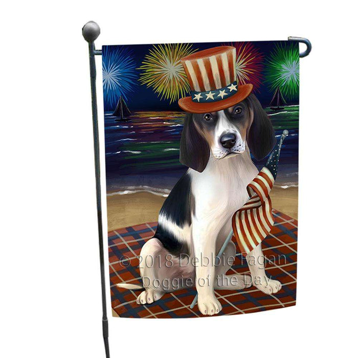 4th of July Independence Day Firework Treeing Walker Coonhound Dog Garden Flag GFLG49456