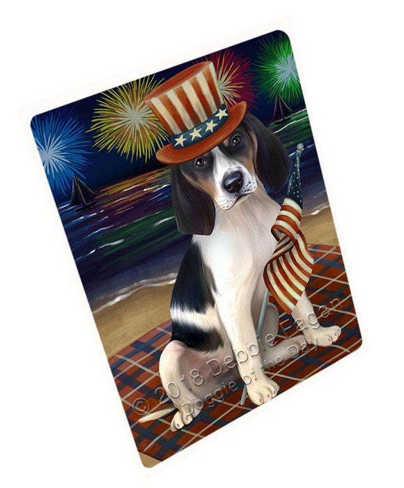 4th of July Independence Day Firework Treeing Walker Coonhound Dog Large Refrigerator / Dishwasher Magnet RMAG57498