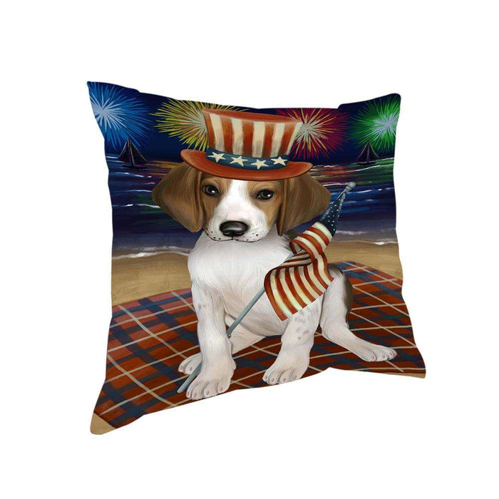 4th of July Independence Day Firework Treeing Walker Coonhound Dog Pillow PIL54360