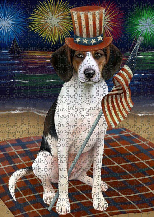 4th of July Independence Day Firework Treeing Walker Coonhound Dog Puzzle with Photo Tin PUZL52578