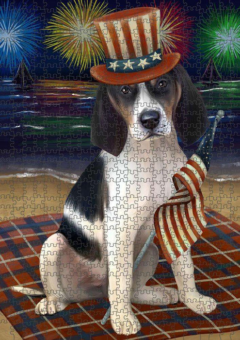 4th of July Independence Day Firework Treeing Walker Coonhound Dog Puzzle with Photo Tin PUZL52587