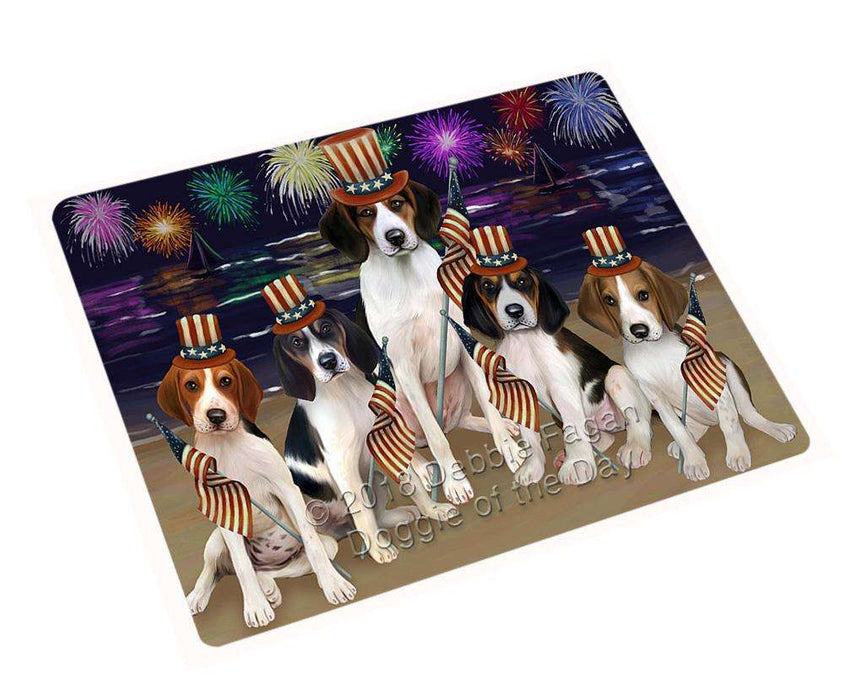 4th of July Independence Day Firework Treeing Walker Coonhound Dog Tempered Cutting Board C52740