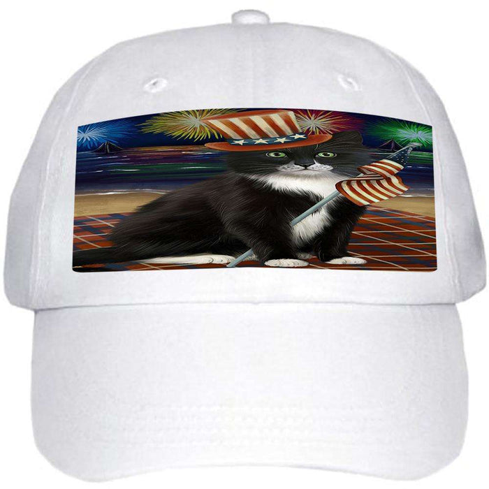 4th of July Independence Day Firework Tuxedo Cat Ball Hat Cap HAT61122