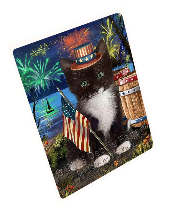 4th of July Independence Day Firework Tuxedo Cat Blanket BLNKT104277