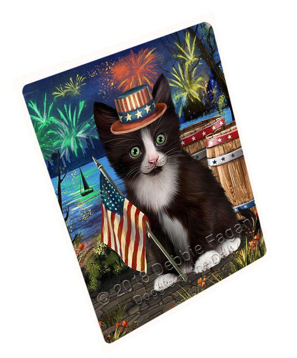 4th of July Independence Day Firework Tuxedo Cat Blanket BLNKT104286