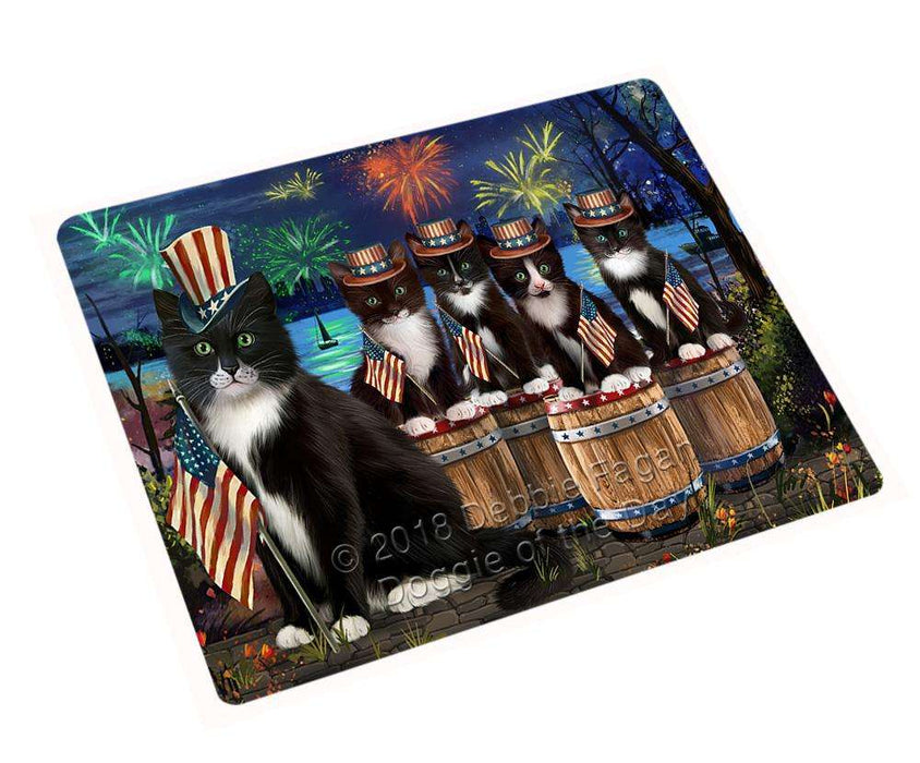 4th of July Independence Day Firework Tuxedo Cats Blanket BLNKT104430