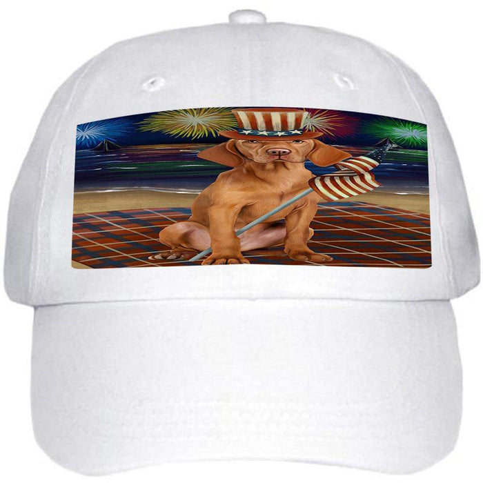 4th of July Independence Day Firework Vizsla Dog Ball Hat Cap HAT52617