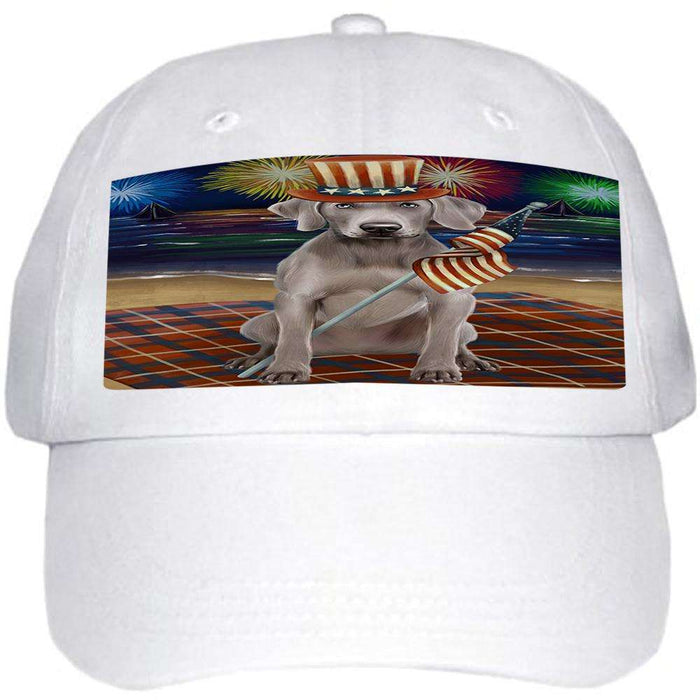 4th of July Independence Day Firework Weimaraner Dog Ball Hat Cap HAT52626