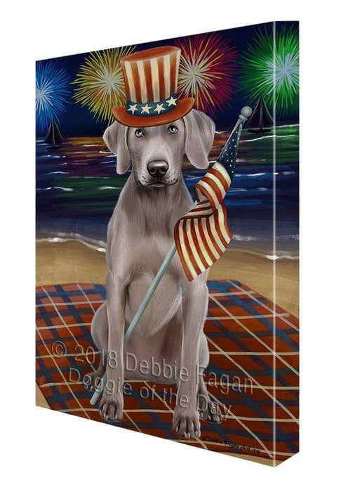 4th of July Independence Day Firework Weimaraner Dog Canvas Wall Art CVS62422