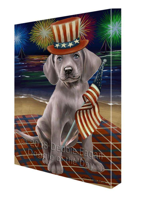 4th of July Independence Day Firework Weimaraner Dog Canvas Wall Art CVS62440