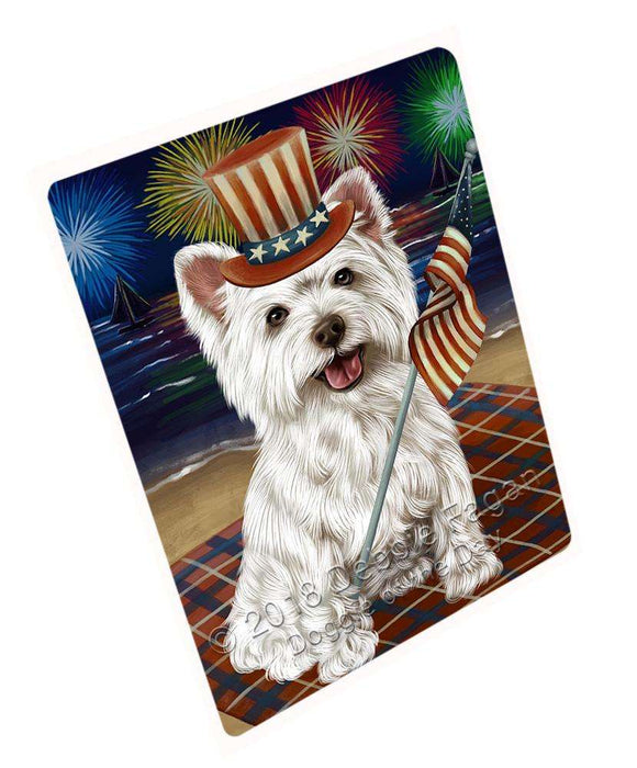 4th of July Independence Day Firework Weimaraner Dog Tempered Cutting Board C52767
